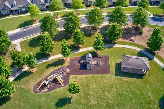 aerial view with a residential view