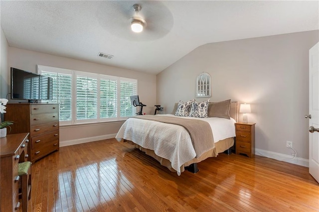 475 Chippenham Ct, Alpharetta, GA 30005 - bedroom with light wood-style floors, lofted ceiling, and ceiling fan