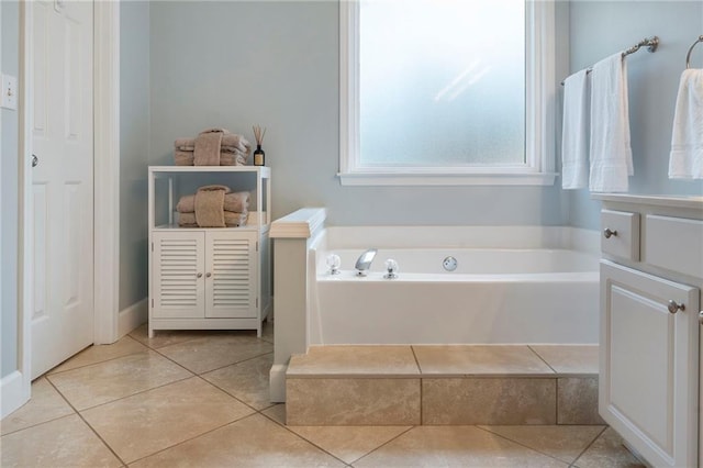 475 Chippenham Ct, Alpharetta, GA 30005 - bathroom featuring a garden tub and tile patterned floors