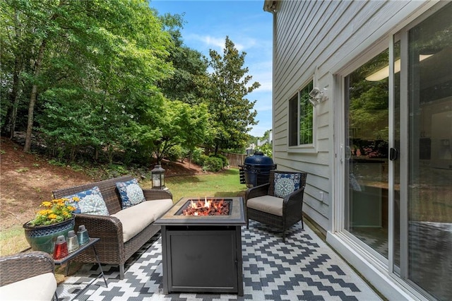 475 Chippenham Ct, Alpharetta, GA 30005 - view of patio with an outdoor fire pit and grilling area