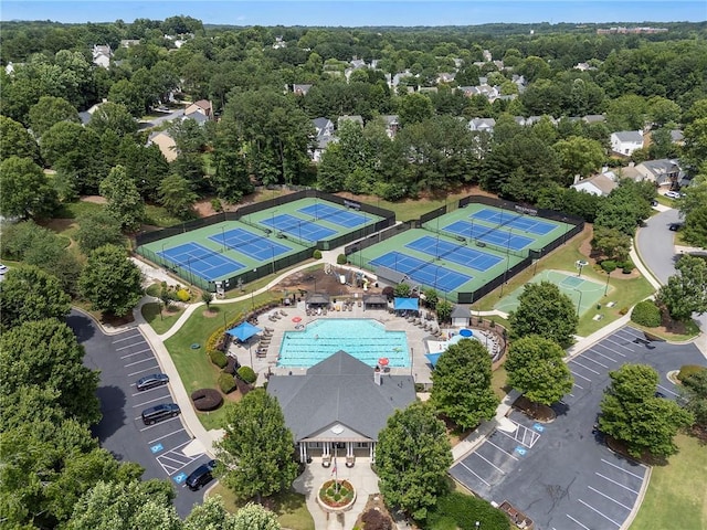 475 Chippenham Ct, Alpharetta, GA 30005 - drone / aerial view of a pool area