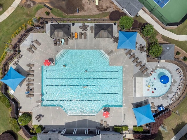 475 Chippenham Ct, Alpharetta, GA 30005 - bird's eye view of a pool area