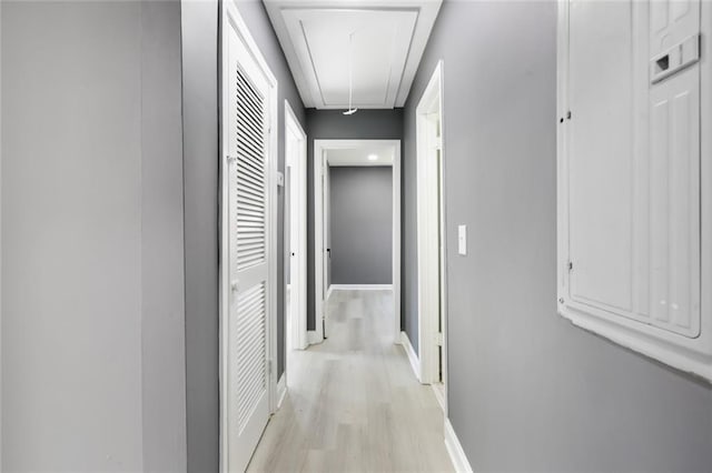 hall featuring light hardwood / wood-style flooring