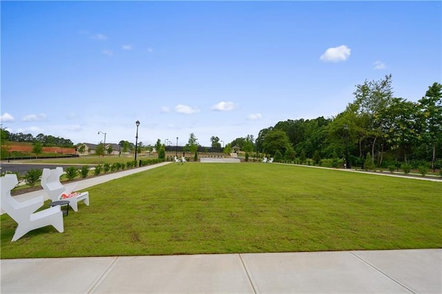 view of home's community featuring a lawn