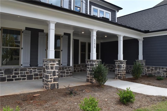 view of patio with covered porch