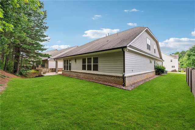 430 La Perla Dr, Sugar Hill, GA 30518 - back of house with a patio area, a shingled roof, and brick siding
