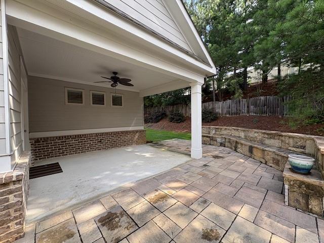 430 La Perla Dr, Sugar Hill, GA 30518 - view of patio featuring ceiling fan