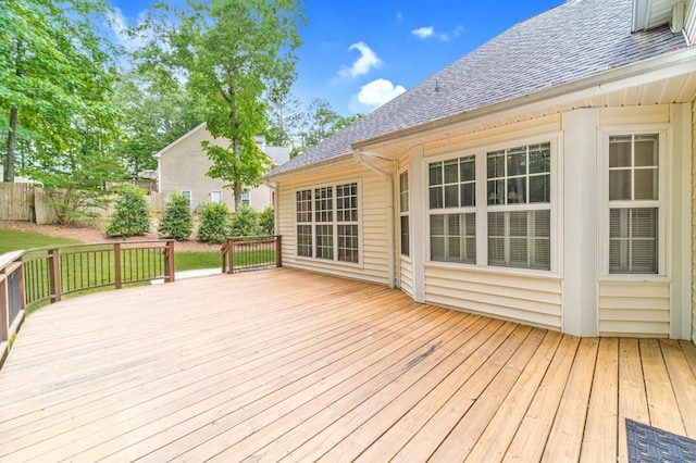 wooden terrace with fence
