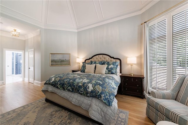 1021 Wetherby Way, Johns Creek, GA 30022 - bedroom with wood finished floors, crown molding, a chandelier, and baseboards