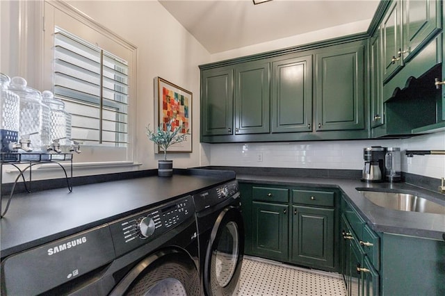 1021 Wetherby Way, Johns Creek, GA 30022 - laundry room featuring washing machine and dryer and cabinet space