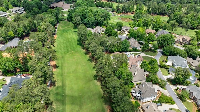 1021 Wetherby Way, Johns Creek, GA 30022 - aerial view of property and surrounding area with nearby suburban area, a tree filled landscape, and a local golf course