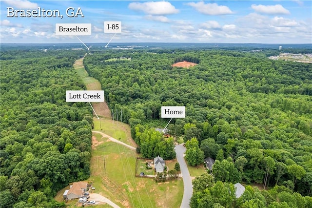 387 Lauren Marie Dr, Braselton, GA 30517 - bird's eye view of a heavily wooded area