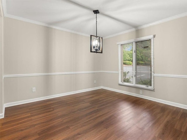 95 Ivy Trl NE, Atlanta, GA 30342 - unfurnished room with wood finished floors, a chandelier, baseboards, and crown molding
