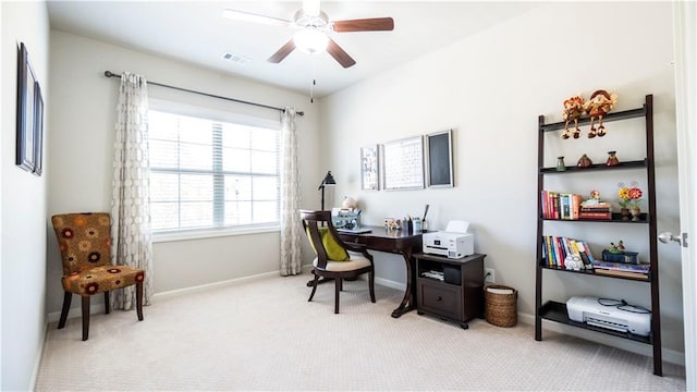 715 Laura Jean Ct, Buford, GA 30518 - office with carpet flooring, ceiling fan, and baseboards