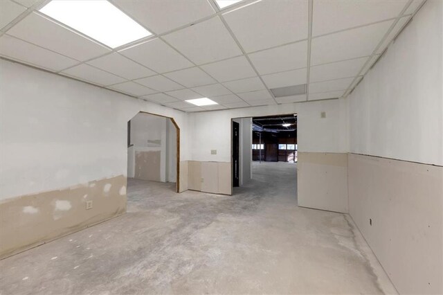 basement with a drop ceiling