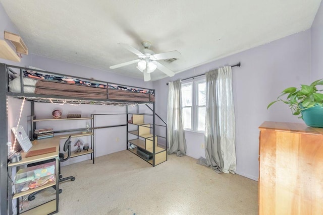 bedroom featuring ceiling fan