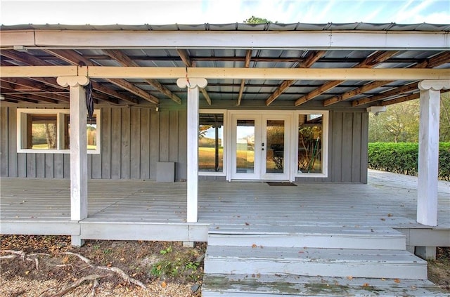 1195 Grady Rd, Rockmart, GA 30153 - wooden terrace with french doors
