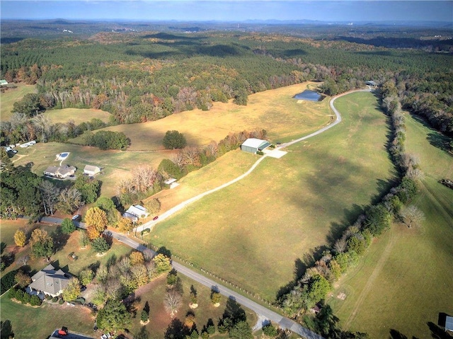 1195 Grady Rd, Rockmart, GA 30153 - aerial view of property's location with a heavily wooded area
