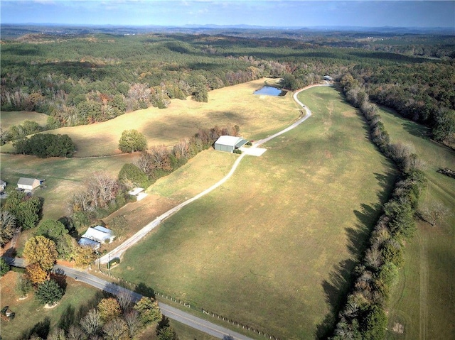1195 Grady Rd, Rockmart, GA 30153 - aerial overview of property's location with a heavily wooded area