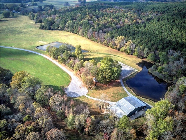 1195 Grady Rd, Rockmart, GA 30153 - aerial overview of property's location featuring a forest and a nearby body of water