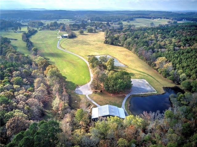 1195 Grady Rd, Rockmart, GA 30153 - aerial overview of property's location featuring a large body of water and a forest