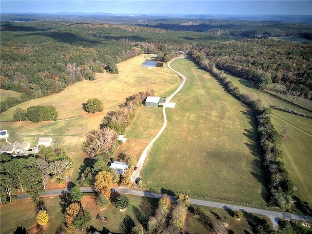 1195 Grady Rd, Rockmart, GA 30153 - aerial view of property and surrounding area featuring a forest