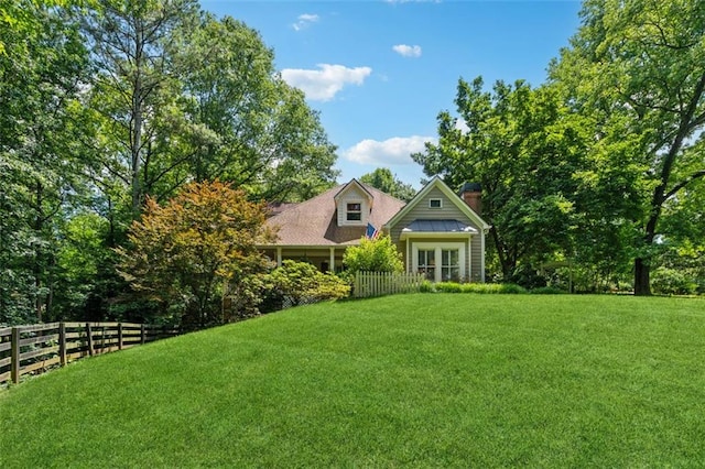 1042 Bailey Rd, Woodstock, GA 30188 - view of yard featuring french doors