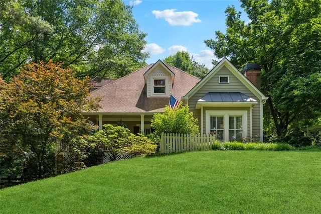 1042 Bailey Rd, Woodstock, GA 30188 - rear view of house with a yard and a chimney