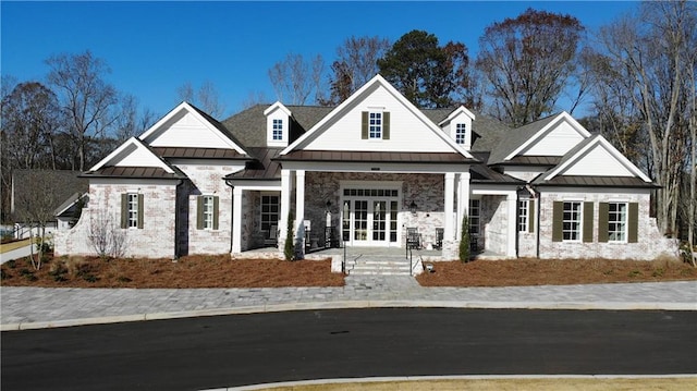 view of front of property with french doors