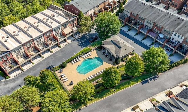 drone / aerial view featuring a residential view