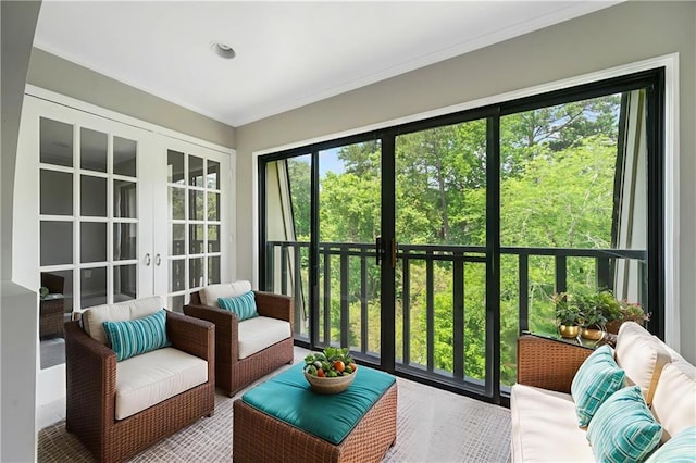 23307 Plantation Dr NE, Atlanta, GA 30324 - sunroom / solarium featuring french doors