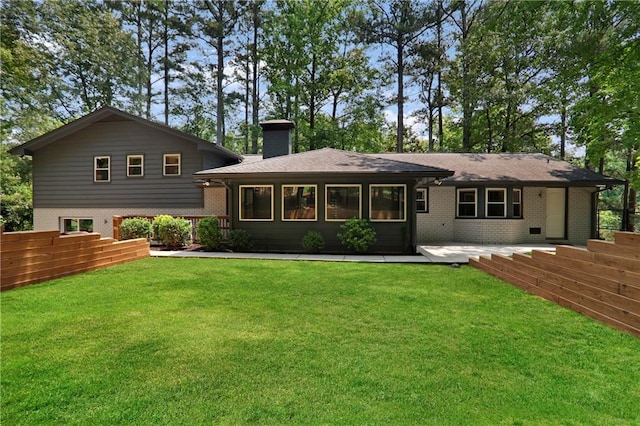 2445 Kings Point Dr, Dunwoody, GA 30338 - rear view of property featuring a chimney and brick siding