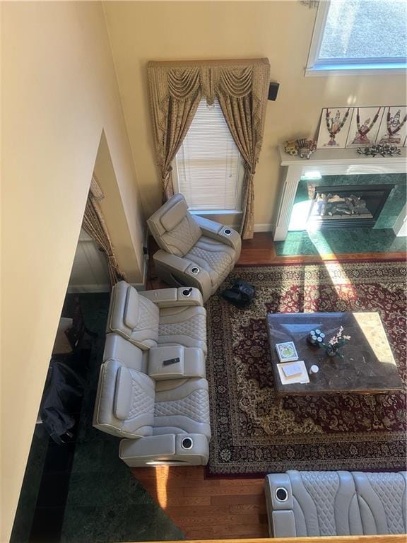 sitting room featuring wood-type flooring