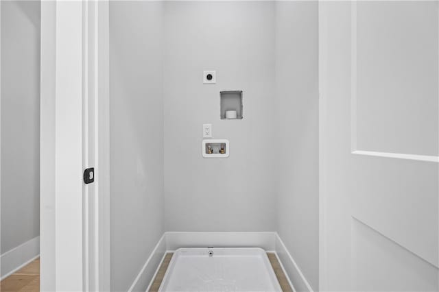 407 Thunder Rd, Buford, GA 30518 - laundry room featuring hookup for an electric dryer, hookup for a washing machine, and baseboards