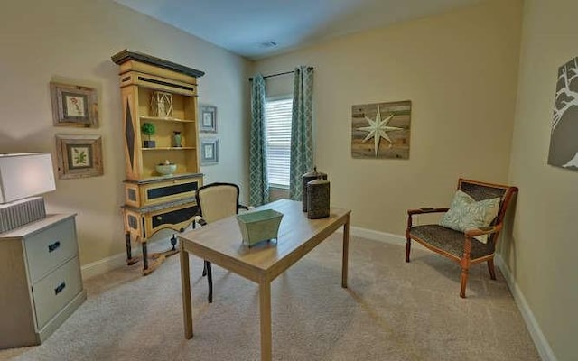 office with light colored carpet