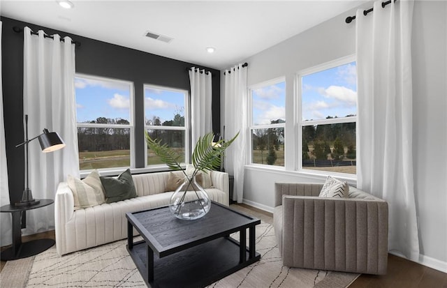 living room featuring light hardwood / wood-style floors