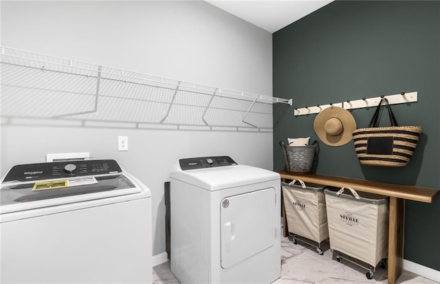 laundry room featuring independent washer and dryer