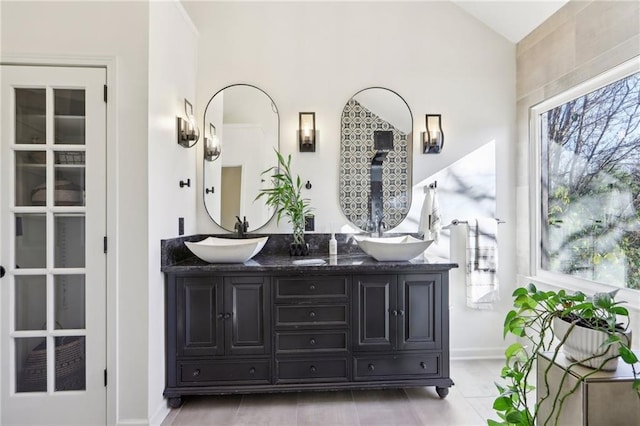 bathroom featuring vanity and tile patterned floors