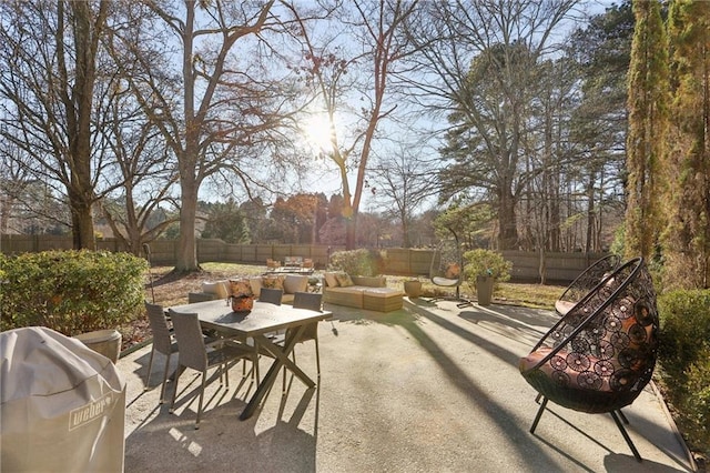 view of patio / terrace featuring a grill