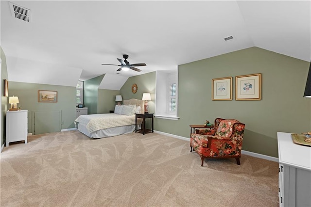 4250 Green Ridge Dr NE, Marietta, GA 30062 - carpeted bedroom with lofted ceiling, multiple windows, and a ceiling fan
