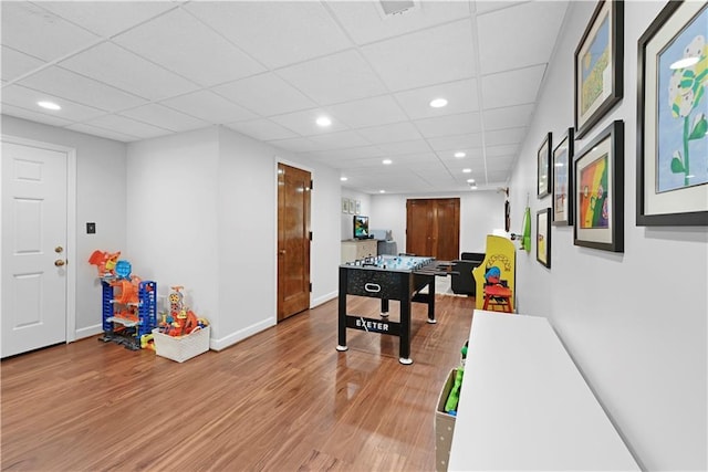 4250 Green Ridge Dr NE, Marietta, GA 30062 - game room featuring light wood-type flooring and recessed lighting