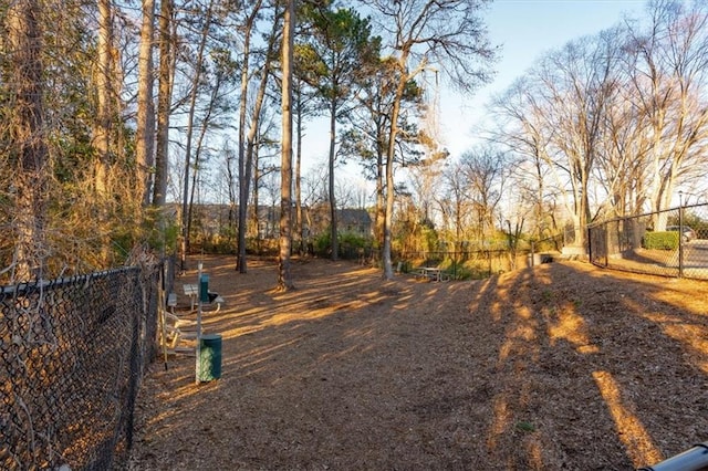 view of yard featuring fence