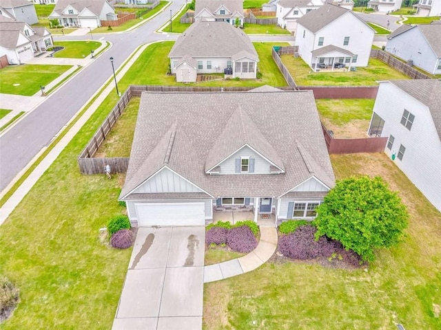 aerial view of residential area