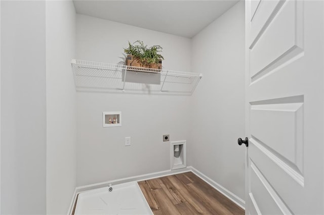 141 Wingate Dr, Auburn, GA 30680 - washroom with electric dryer hookup, washer hookup, and dark wood-style flooring