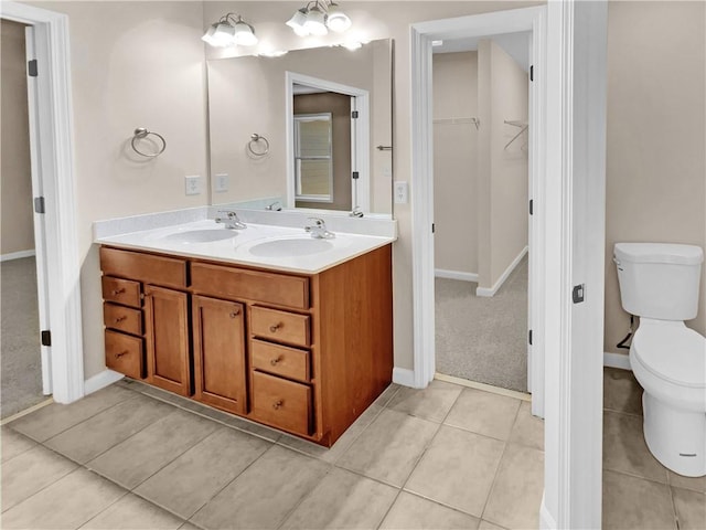 4206 Weavers White Ln Unit 17, Austell, GA 30106 - bathroom with toilet, tile patterned flooring, and dual bowl vanity