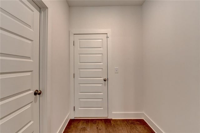8125 Beryl Overlook, Gainesville, GA 30506 - doorway to outside with baseboards and dark wood-style flooring