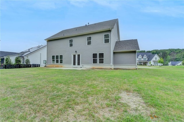 8125 Beryl Overlook, Gainesville, GA 30506 - back of property featuring a patio, a yard, french doors, and fence