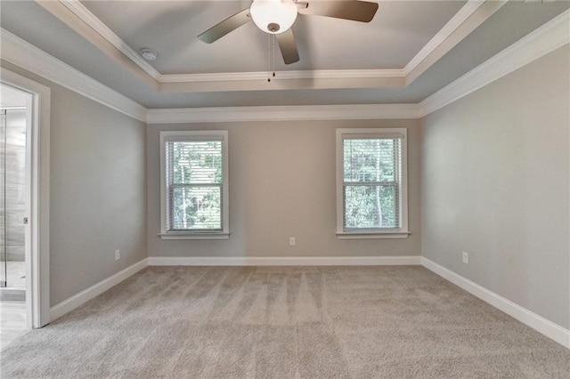 4232 Perimeter Park E Unit 110, Atlanta, GA 30341 - carpeted spare room with a tray ceiling, ornamental molding, ceiling fan, and a smoke detector