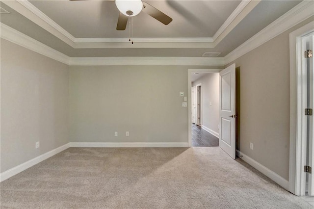 4232 Perimeter Park E Unit 110, Atlanta, GA 30341 - carpeted empty room with crown molding, a ceiling fan, and a raised ceiling