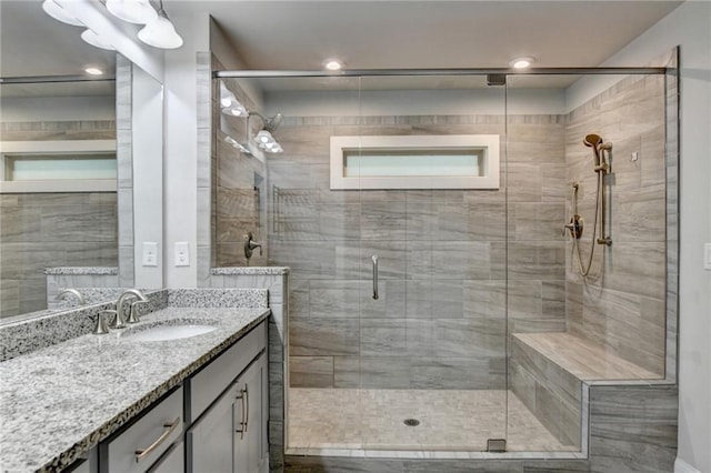 4232 Perimeter Park E Unit 110, Atlanta, GA 30341 - bathroom with vanity and a stall shower